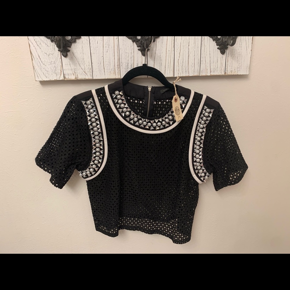 Endless rose crop top embellished medium